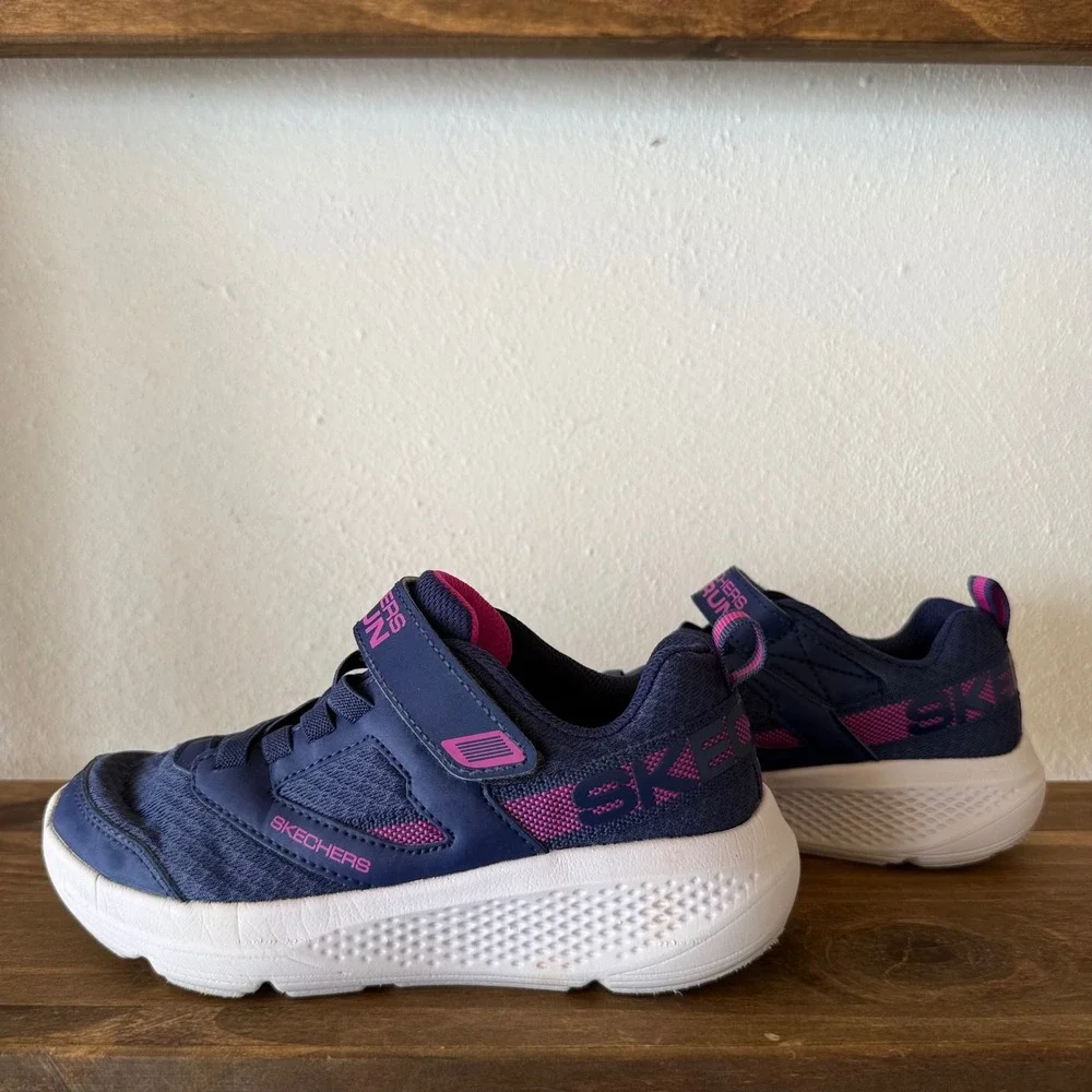 Skechers GOrun Elevate Sporty Spectacular Navy Hook & Loop Sneakers Kids 13.5